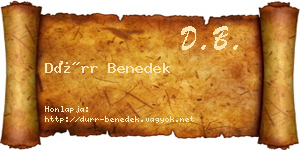 Dürr Benedek névjegykártya